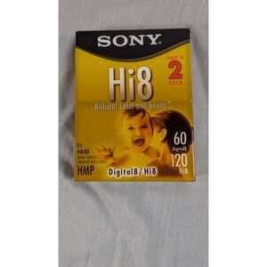 Sony Hi8 / Digital8 Blank Video Cassette 120/60 Min HMP - 2 Pack New Sealed